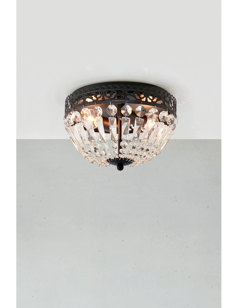 Ceiling lamps with crystals - Markslojd ETIENNE Ceiling 2L Black/MC IP21 108598 - product kolory-swiatla.pl 4