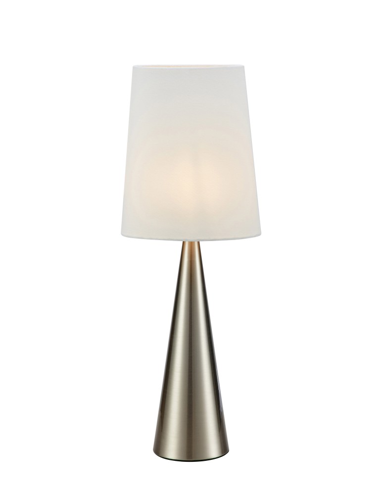 Scandinavian style table lamps - Markslojd CONUS Table 1L Satin Nickel/Broken White 108624 - product kolory-swiatla.pl 1