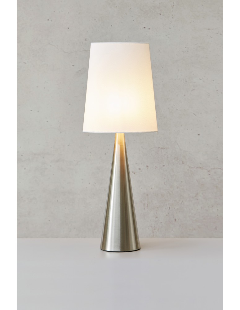 Scandinavian style table lamps - Markslojd CONUS Table 1L Satin Nickel/Broken White 108624 - product kolory-swiatla.pl 3