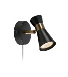 Scandinavian style wall lamps - Markslojd FOLIE Wall Mount 1L Black/Antique Brass 108625 - product 1