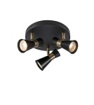 Adjustable ceiling lamps - spots - Markslojd FOLIE Ceiling Round 3L Black/Antique Brass 108626 - product 1