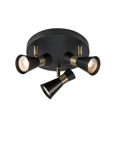 Markslojd FOLIE Ceiling Round 3L Black/Antique Brass 108626