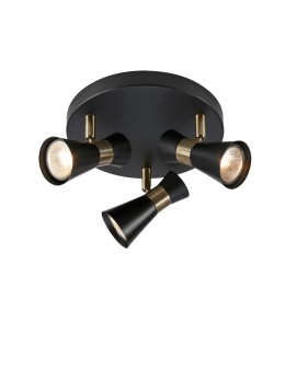 Markslojd FOLIE Sufitowa Okrągła 3L Czarny/Mosiądz Antyczny 108626