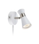 Scandinavian style wall lamps - Markslojd FOLIE Wall Mounted 1L White/Satin Nickel 108627 - product 1
