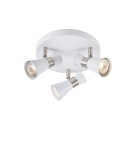 Adjustable ceiling lamps - spots - Markslojd FOLIE Ceiling Round 3L White/Satin Nickel 108628 - product 1
