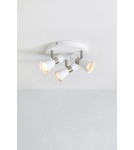 Adjustable ceiling lamps - spots - Markslojd FOLIE Ceiling Round 3L White/Satin Nickel 108628 - product 2