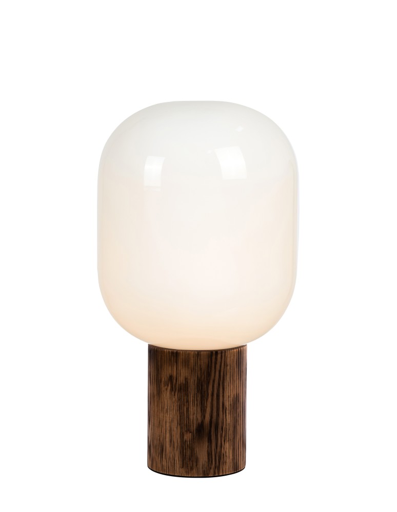 Scandinavian style table lamps - Markslojd SKENE Table 1L White/Fired Wood 108663 - product kolory-swiatla.pl 1