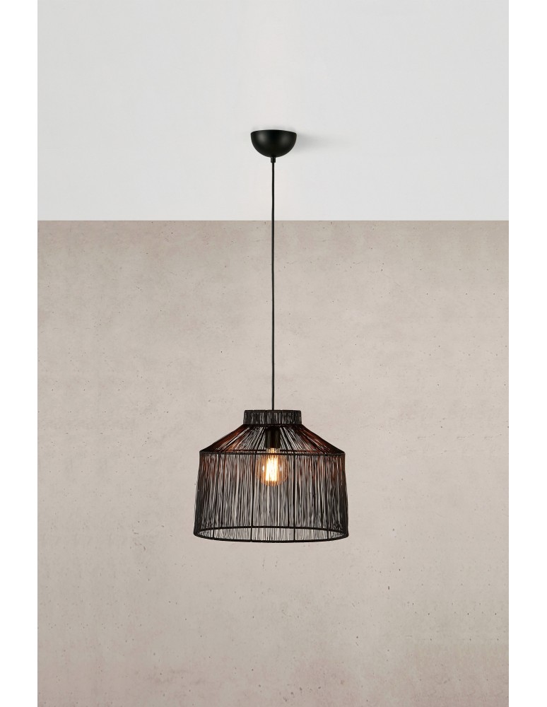 Boho pendant lamps - Markslojd CAPANNA Pendant 1L Matte Black 108668 - product kolory-swiatla.pl 2
