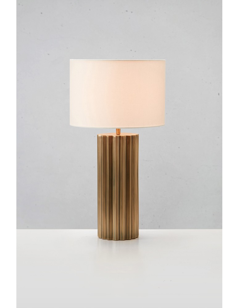 Scandinavian style table lamps - Markslojd HASHIRA Table 1L Antique Brass/Broken White 108669 - product kolory-swiatla.pl 2