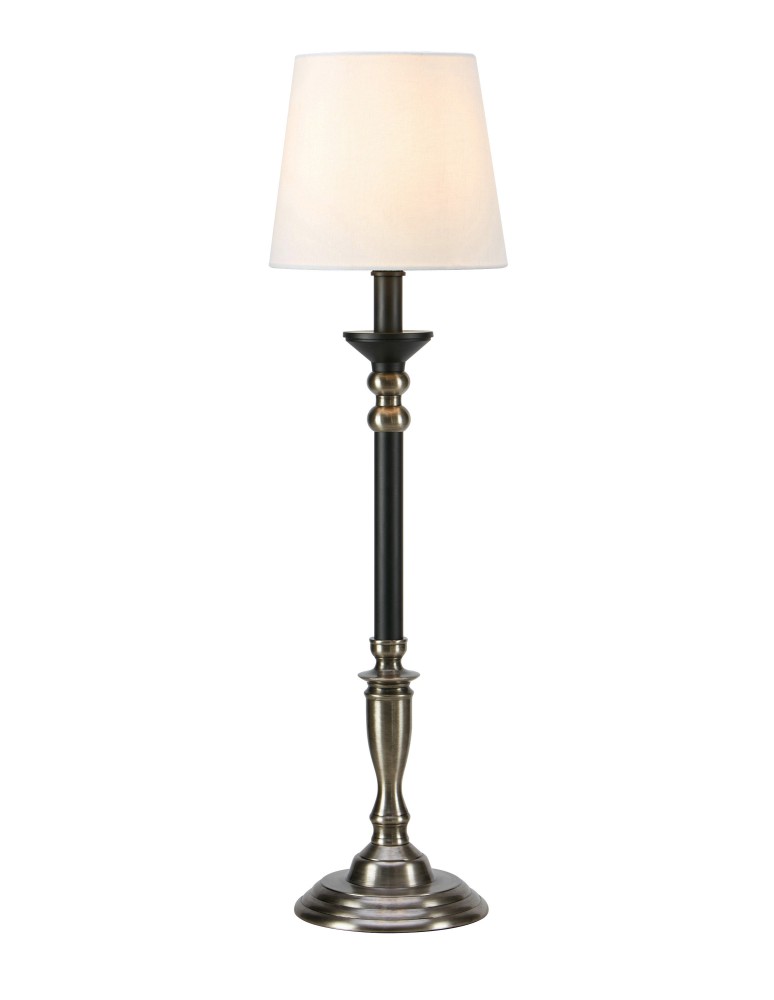 Table lamps with lampshade - Markslojd GENT Table 1L Steel/Black/White Broken 108680 - product kolory-swiatla.pl 1