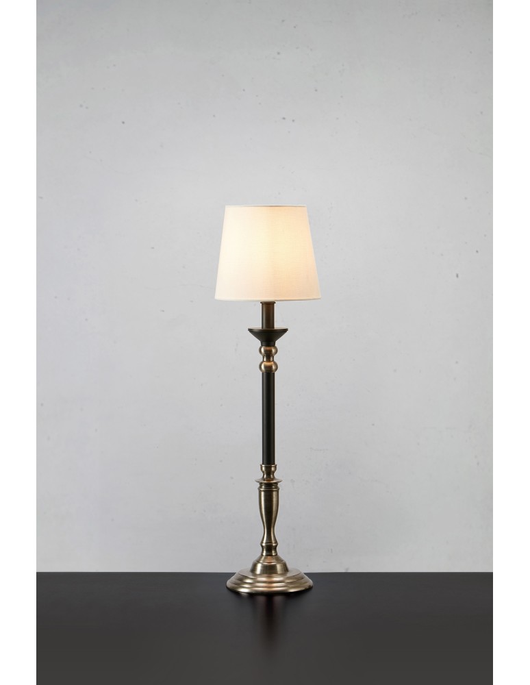 Table lamps with lampshade - Markslojd GENT Table 1L Steel/Black/White Broken 108680 - product kolory-swiatla.pl 2