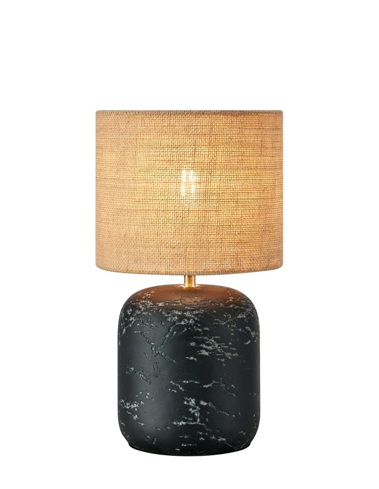 Scandinavian style table lamps - Markslojd MONTAGNA Table 1L 32cm Black/Natural 108683 - product kolory-swiatla.pl 1