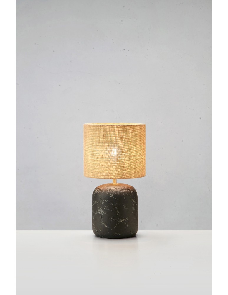 Scandinavian style table lamps - Markslojd MONTAGNA Table 1L 32cm Black/Natural 108683 - product kolory-swiatla.pl 2