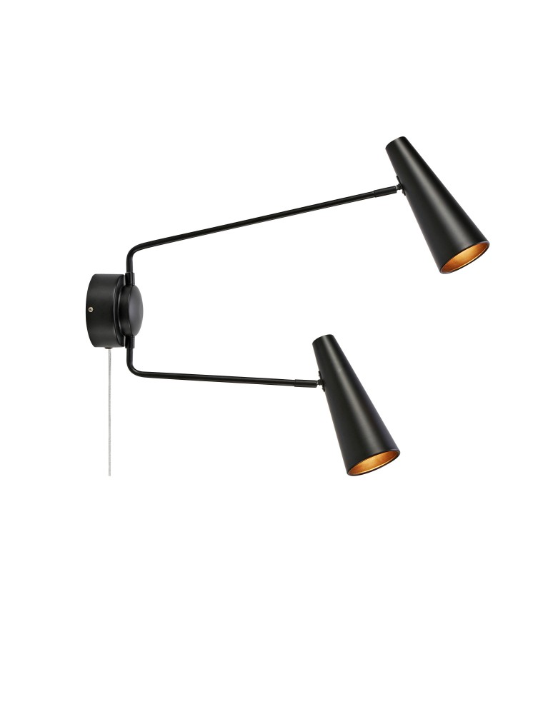 Cantilever wall lamps - Markslojd PEAK Wall Mounted 2L Black 108690 - product kolory-swiatla.pl 1