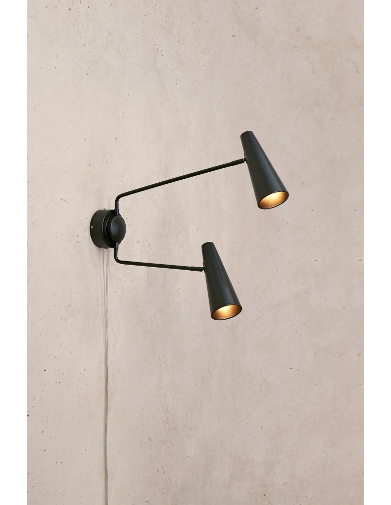 Cantilever wall lamps - Markslojd PEAK Wall Mounted 2L Black 108690 - product kolory-swiatla.pl 2