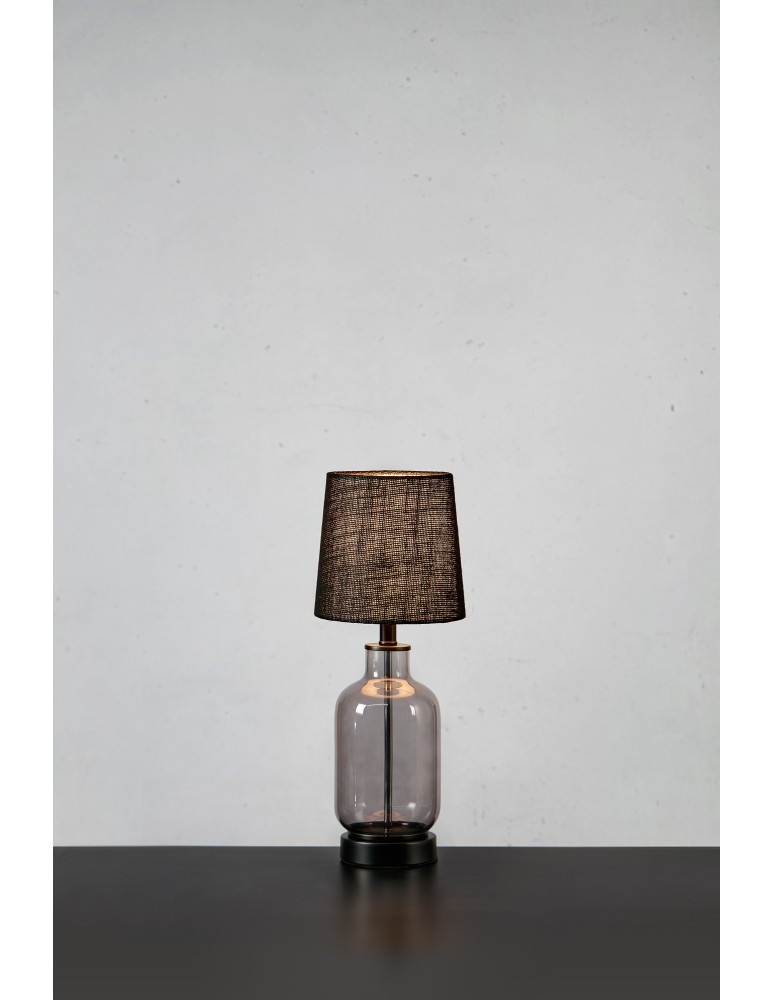Classic table lamps - Markslojd COSTERO Table 1L 43cm Smoky/Black 108695 - product kolory-swiatla.pl 2