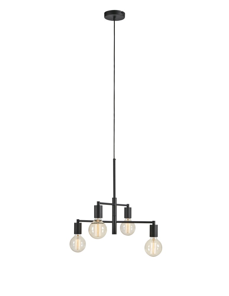 Scandinavian style pendant lamps - Markslojd CIELO Pendant 4L Sandblasted/Matte Black 108716 - product kolory-swiatla.pl 1