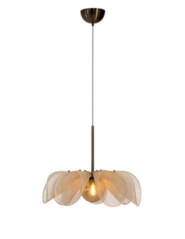 Markslojd STYRKA Hanging 1L 63cm Beige/Antique Brass/Amber 108659