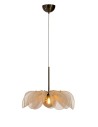 View Markslojd STYRKA Hanging 1L 63cm Beige/Antique Brass/Amber 108659