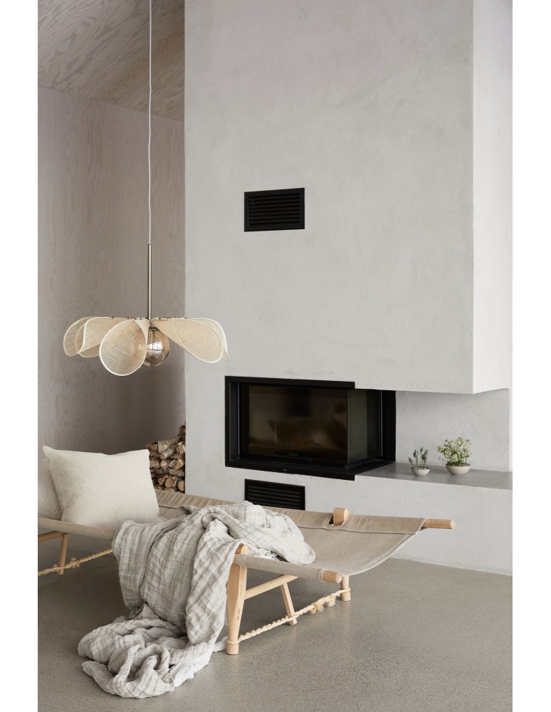 Boho pendant lamps - Markslojd STYRKA Hanging 1L 63cm Beige/Antique Brass/Amber 108659 - product kolory-swiatla.pl 3
