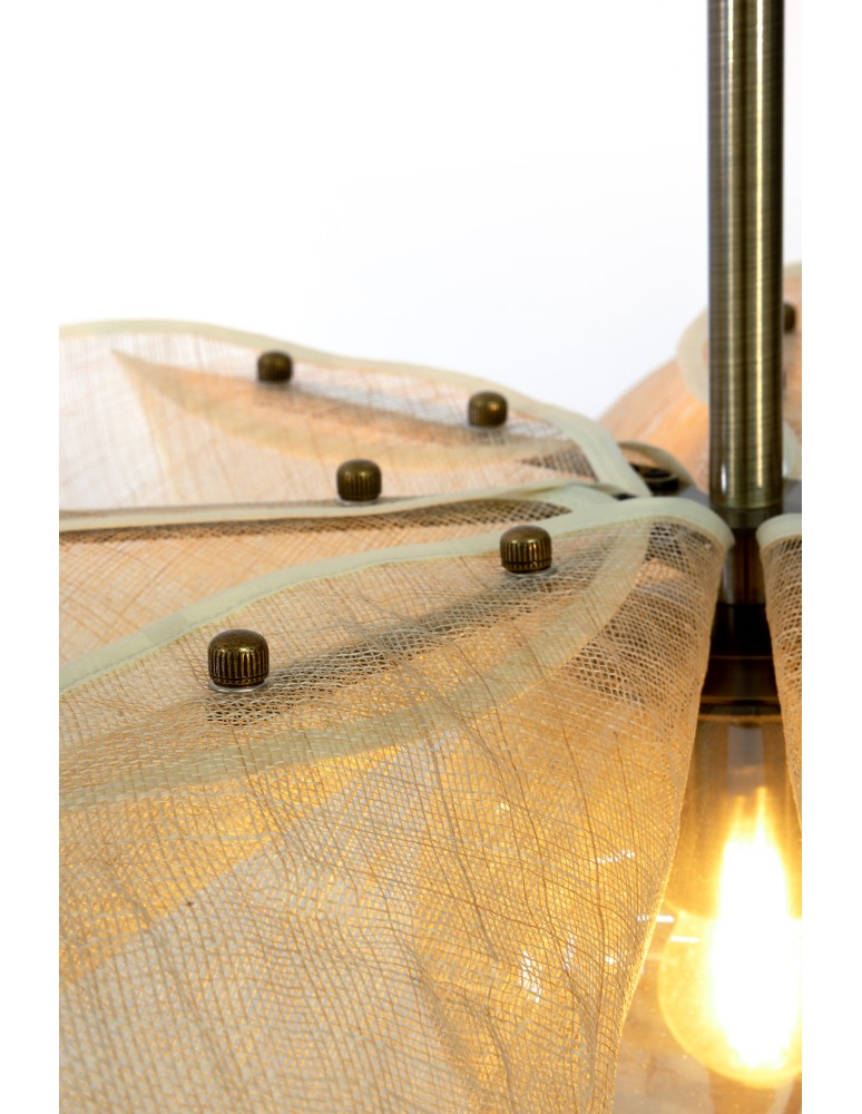 Boho pendant lamps - Markslojd STYRKA Hanging 1L 75cm Beige/Antique Brass/Amber 108661 - product kolory-swiatla.pl 2