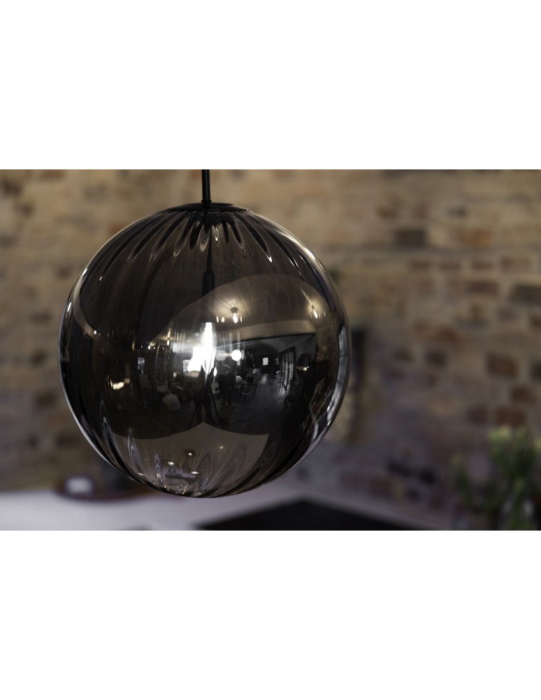 Scandinavian style pendant lamps - Markslojd FENGARI Pendant 1L Matte Black/Smoke 108762 - product kolory-swiatla.pl 3