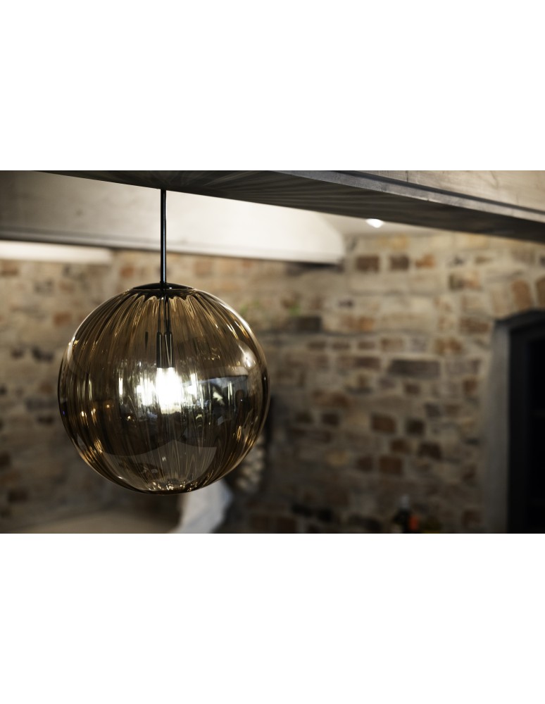 Scandinavian style pendant lamps - Markslojd FENGARI Hanging 1L Antique Brass/Amber 108763 - product kolory-swiatla.pl 3