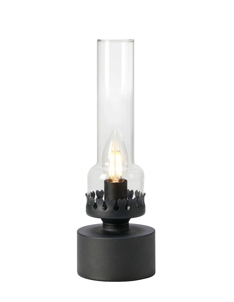 Scandinavian style table lamps - Markslojd KANDELLA Table 1L Sandblasted/Matte Black/Transparent 108786 - product kolory-swiatla.pl 1