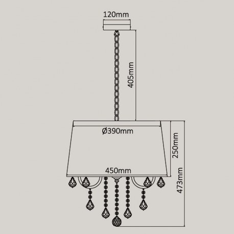 Light Prestige Lampa wisząca Mona 5xE14 srebrna LP-5005/5P srebrna