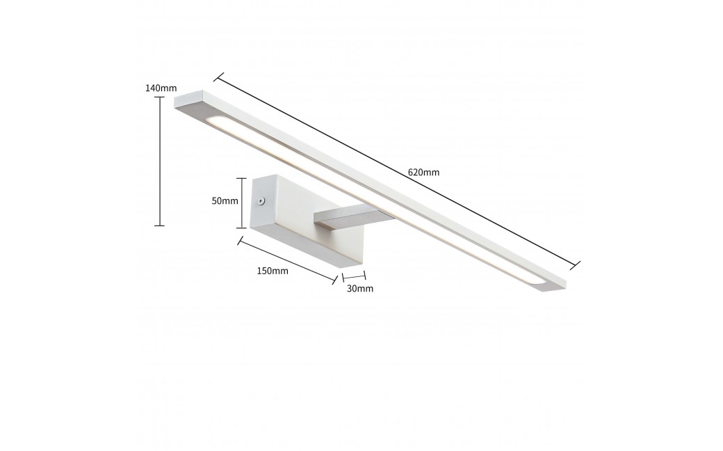 Light Prestige Kinkiet Isla duży 4000K 1xLED biały IP44 GS-LWB-20W WH