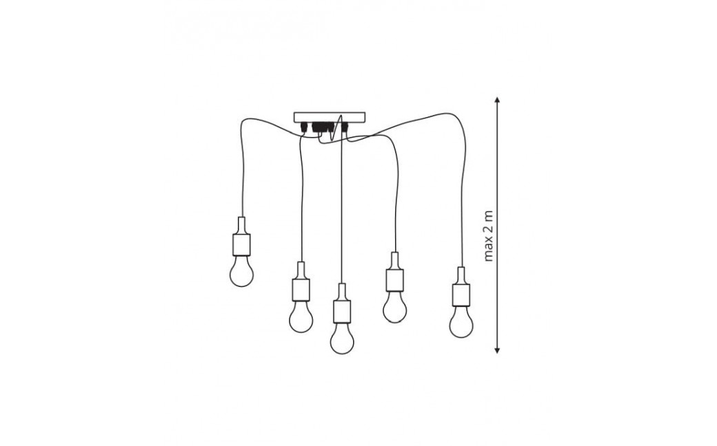 Light Prestige Lampa wisząca Solesto 5xE27 czarna LP-90082/5P