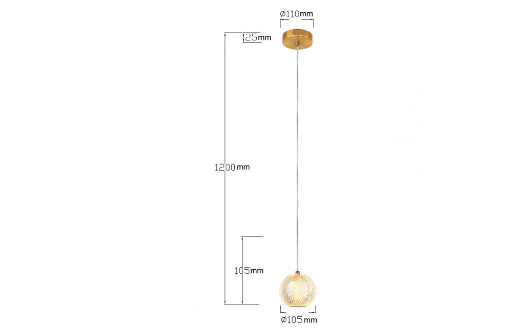 Light Prestige Lampa wisząca Diamond 1 1xLED CCT złota LP-2202/1P GD