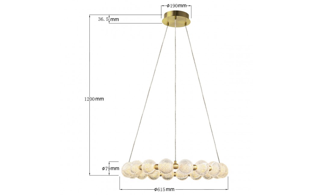 Light Prestige Lampa wisząca Diamond 18 18xLED CCT złota LP-2202/18P GD