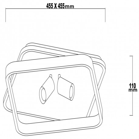 Light Prestige Plafon Parma 2 2xGU10 + 1xLED CCT biały kwadrat LP-0612/2C Square WH