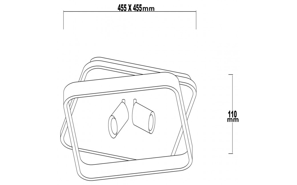 Light Prestige Plafon Parma 2 2xGU10 + 1xLED CCT biały kwadrat LP-0612/2C Square WH