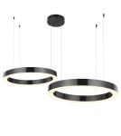 Pendant lamps circles -  Step Into Design CIRCLE 40+100 LED pendant lamp in titanium on 1 soffit ST-8848-40+100 black - product 1
