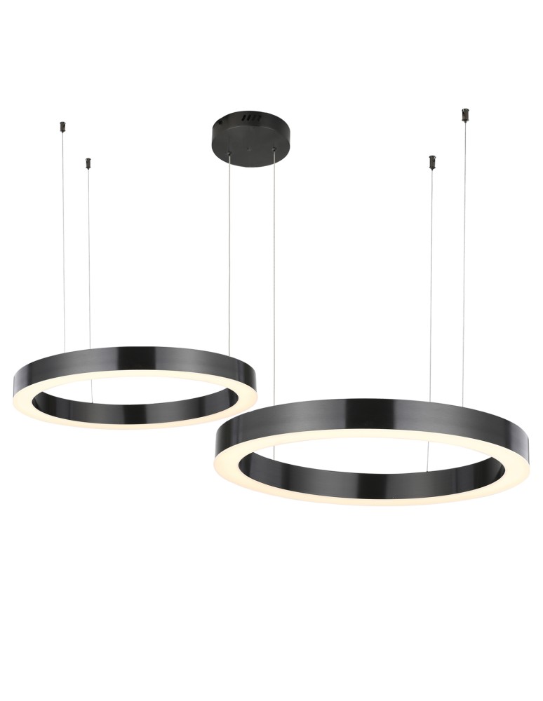 Pendant lamps circles -  Step Into Design CIRCLE 40+100 LED pendant lamp in titanium on 1 soffit ST-8848-40+100 black - product kolory-swiatla.pl 1