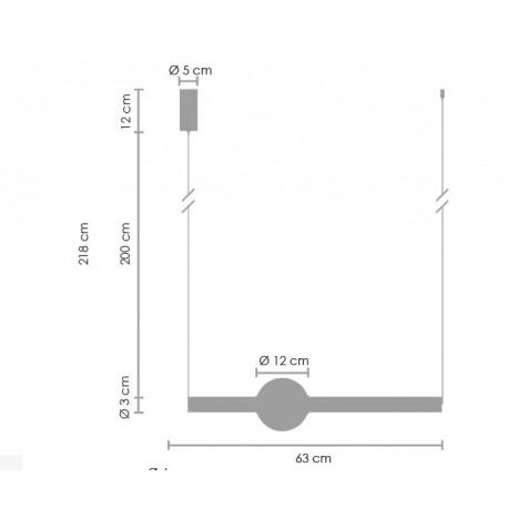  Step Into Design Lampa wisząca O-LINE LED 93 cm czarna ST-1688L-BK