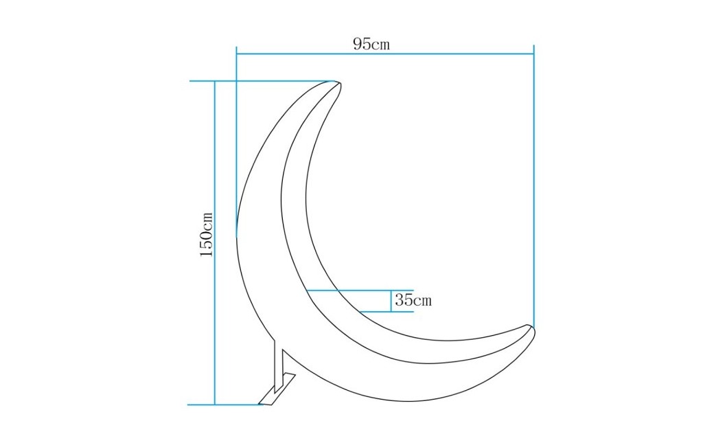  Step Into Design Lampa ogrodowa dekoracyjna księżyc MOON XL LED RGBW 16 kolorów 150 cm ES-DC078