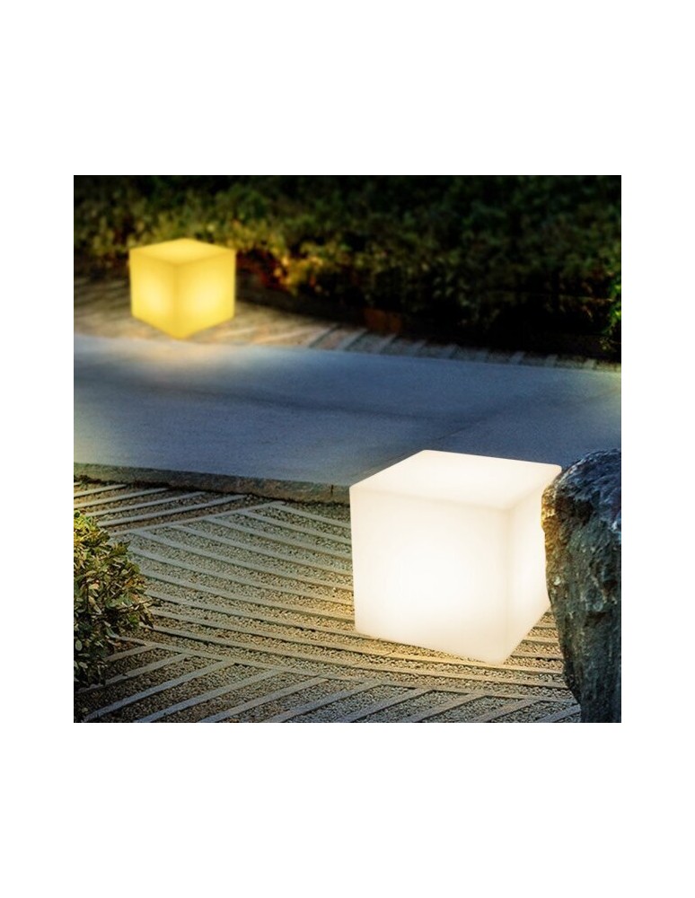Portable garden lamps -  Step Into Design CUBIC LED M RGBW 16 color 35 cm garden cube lamp ES-C3535. - product kolory-swiatla.pl 2