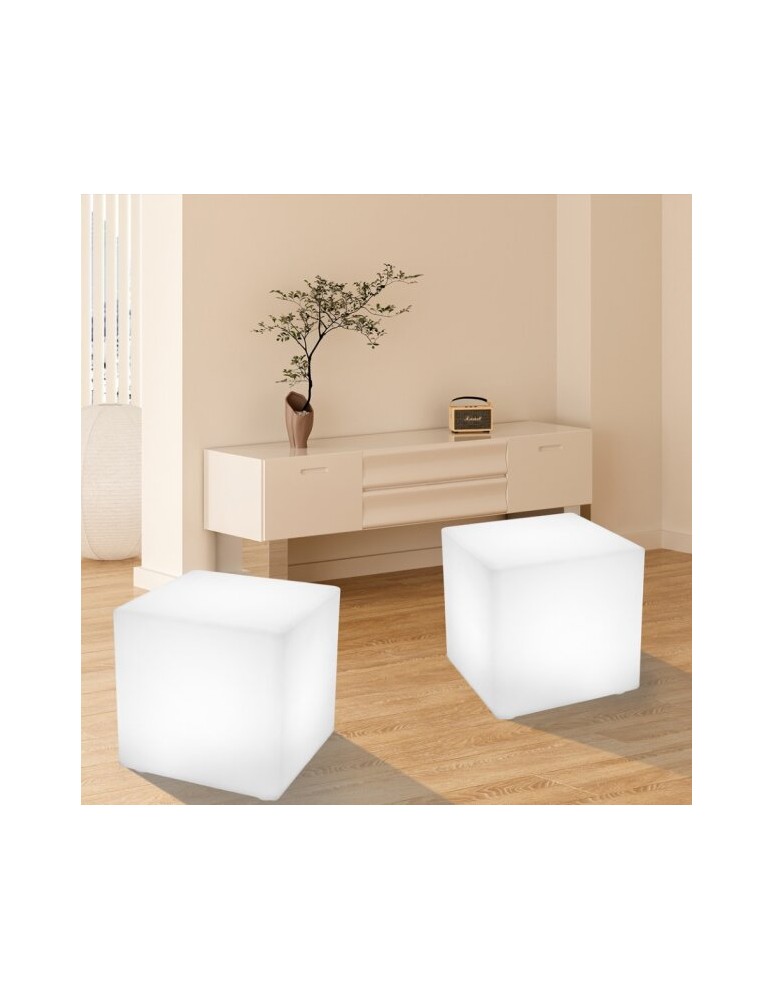 Portable garden lamps -  Step Into Design CUBIC L LED RGBW 16 color 43 cm garden cube lamp ES-C4343 - product kolory-swiatla.pl 2