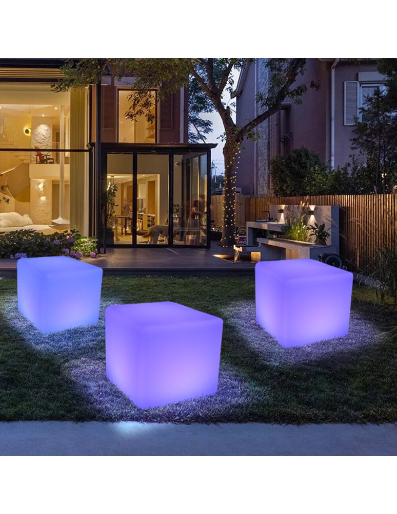 Portable garden lamps -  Step Into Design CUBIC L LED RGBW 16 color 43 cm garden cube lamp ES-C4343 - product kolory-swiatla.pl 3