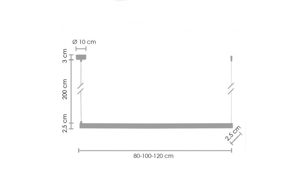  Step Into Design Lampa wisząca BEAM-100 LED czarna 100 cm ST-8960-L100 black 