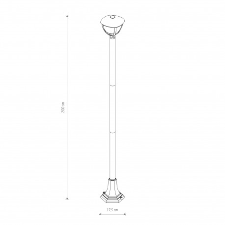 Nowodvorski AMELIA Zewnętrzna Słupek Max moc 10W only LED E27 Czarny 10498