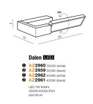 Bathroom wall lamps - Azzardo DALEN BLACK 4000K 1xLED Wall-mounted Black IP44 AZ2961 - product 4