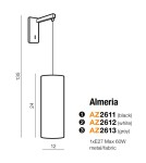 Wall lamps - Azzardo ALMERIA BLACK 1xE27 Wall Mounted Black AZ2611 - product 2