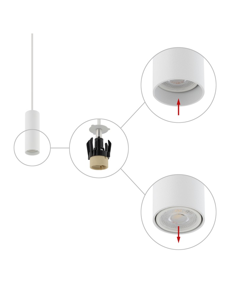 Pendant tube lamps - Nowodvorski FOURTY S Ceiling Pendant Max wattage 10W only LED GU10 R35 White 10764 - product kolory-swiatla.pl 4