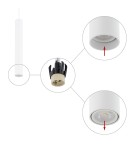 Pendant tube lamps - Nowodvorski FOURTY M Ceiling Pendant Max wattage 10W only LED GU10 R35 White 10770 - product 4