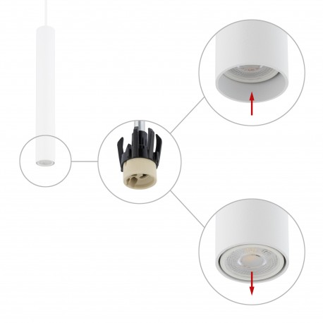 Nowodvorski FOURTY M Sufitowa Wisząca Max moc 10W only LED GU10 R35 Biały 10770