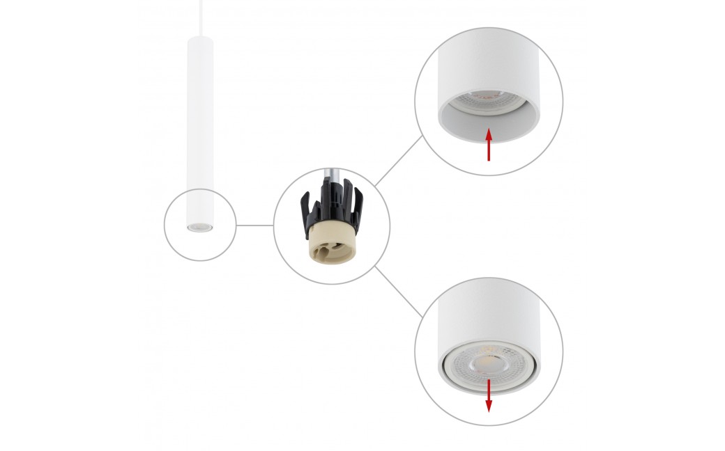 Nowodvorski FOURTY M Sufitowa Wisząca Max moc 10W only LED GU10 R35 Biały 10770